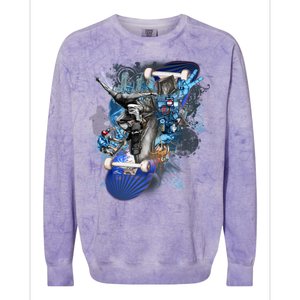 Skateboard Collage Colorblast Crewneck Sweatshirt