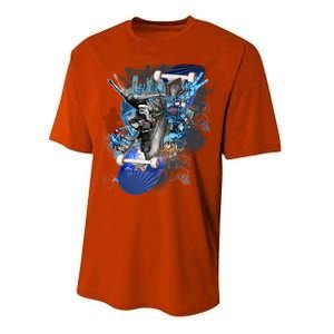 Skateboard Collage Performance Sprint T-Shirt