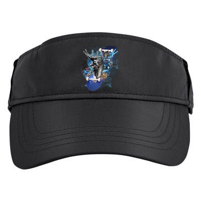 Skateboard Collage Adult Drive Performance Visor