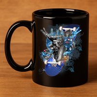 Skateboard Collage 11oz C Handle Ceramic Mug