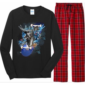 Skateboard Collage Long Sleeve Pajama Set