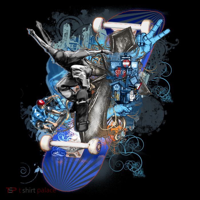 Skateboard Collage 16 in Basic Backpack