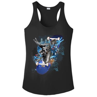 Skateboard Collage Ladies PosiCharge Competitor Racerback Tank