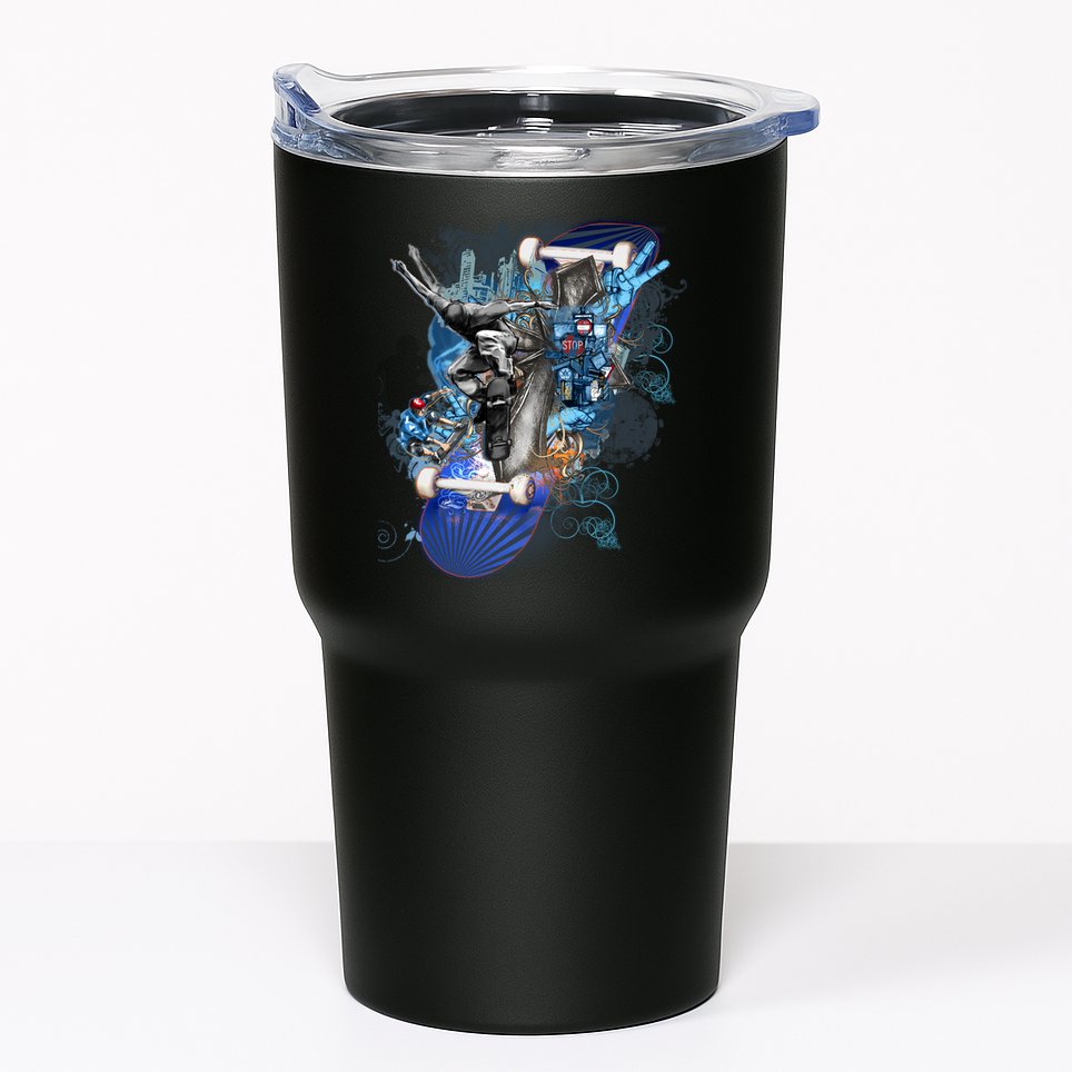 Skateboard Collage Tumbler