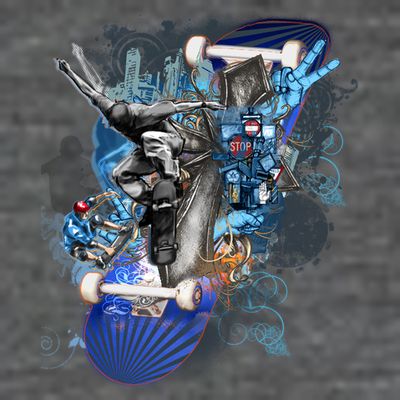 Skateboard Collage T-Shirt