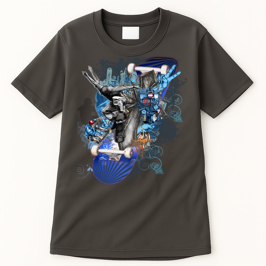 Skateboard Collage Tall T-Shirt