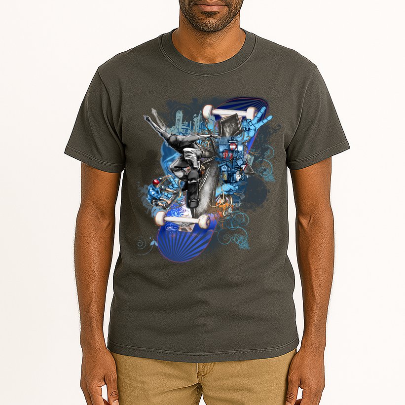 Skateboard Collage Tall T-Shirt