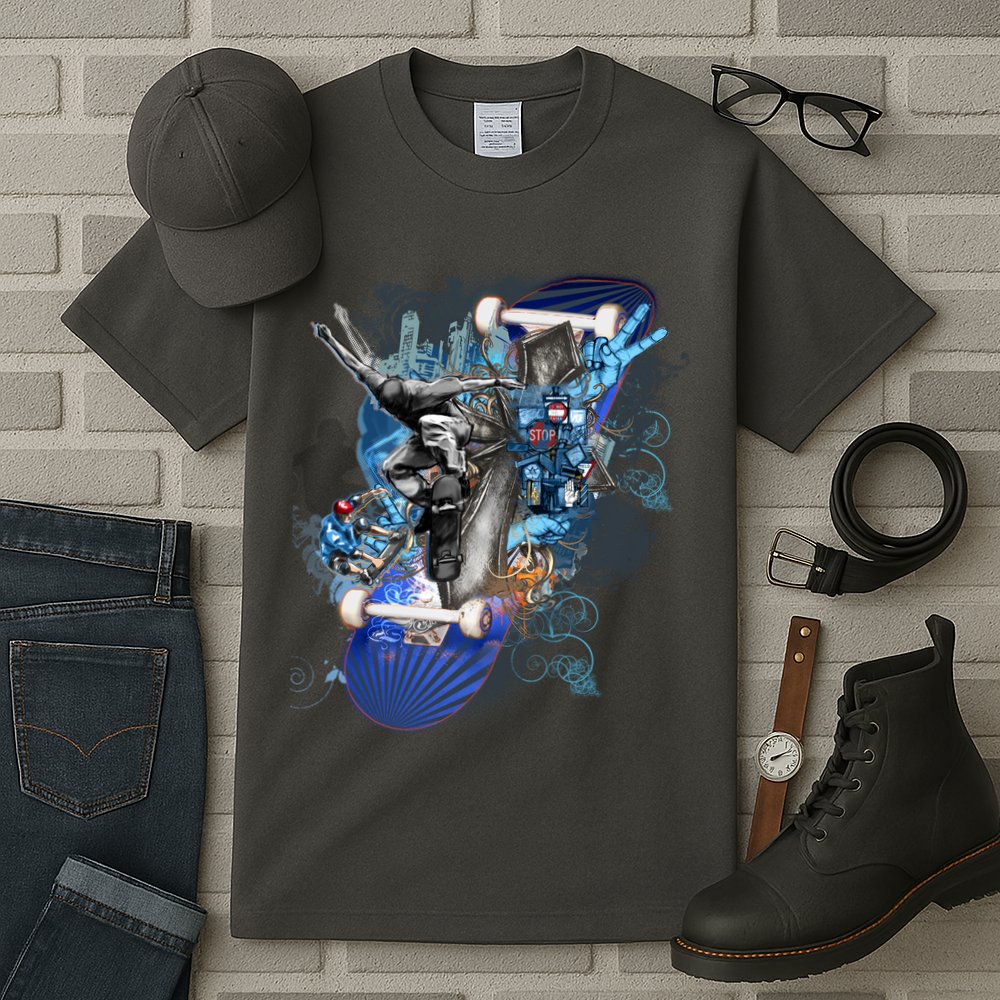 Skateboard Collage Tall T-Shirt