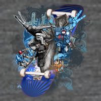 Skateboard Collage Tall T-Shirt