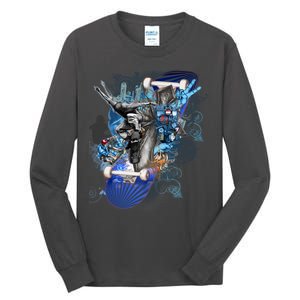 Skateboard Collage Tall Long Sleeve T-Shirt