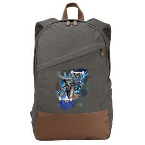 Skateboard Collage Cotton Canvas Backpack