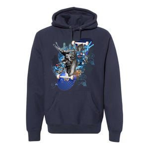 Skateboard Collage Premium Hoodie