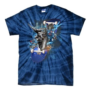 Skateboard Collage Tie-Dye T-Shirt