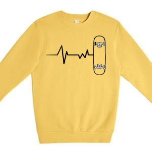 Skateboard Heartbeat Pulse Premium Crewneck Sweatshirt