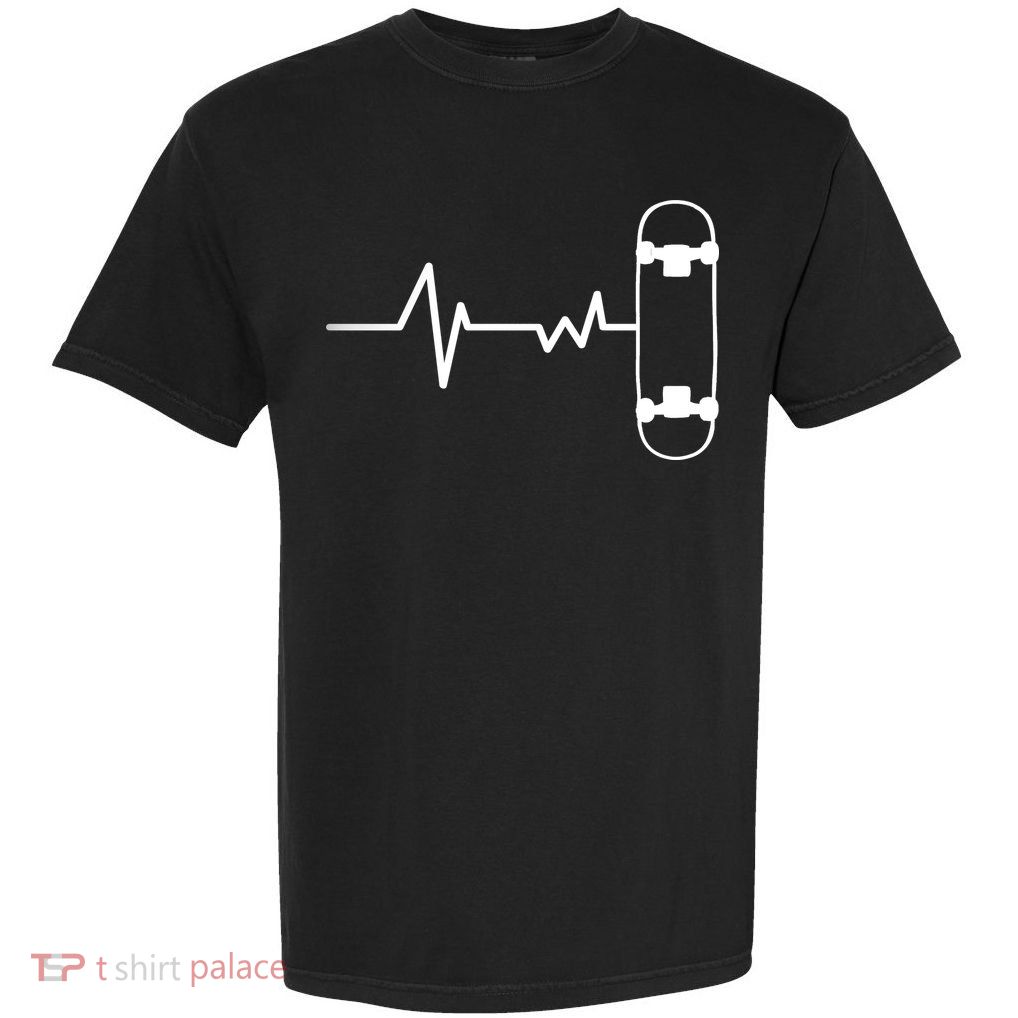 Skateboard Heartbeat Pulse Garment-Dyed Heavyweight T-Shirt