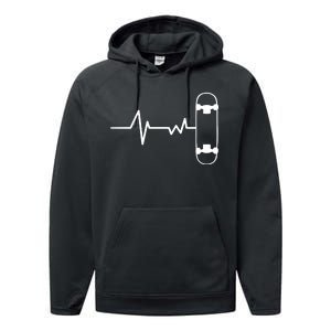 Skateboard Heartbeat Pulse Performance Fleece Hoodie