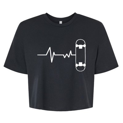 Skateboard Heartbeat Pulse Bella+Canvas Jersey Crop Tee