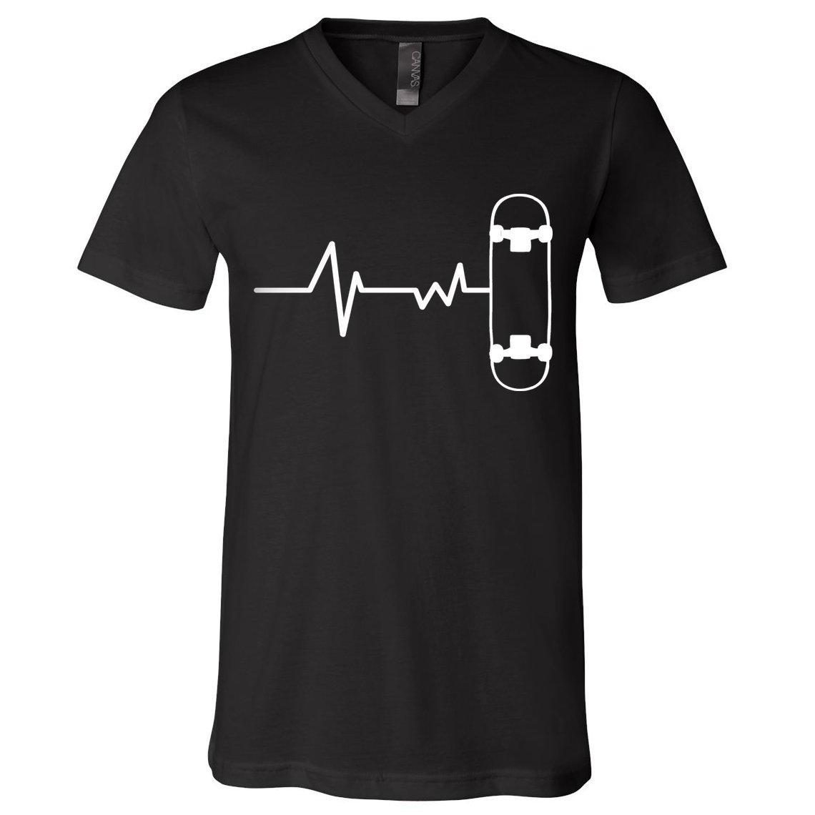 Skateboard Heartbeat Pulse V-Neck T-Shirt