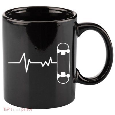 Skateboard Heartbeat Pulse 11oz C Handle Ceramic Mug