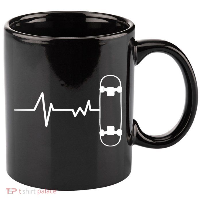 Skateboard Heartbeat Pulse 11oz C Handle Ceramic Mug