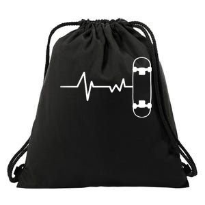 Skateboard Heartbeat Pulse Drawstring Bag