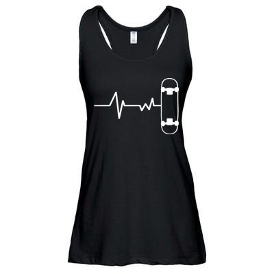 Skateboard Heartbeat Pulse Ladies Essential Flowy Tank