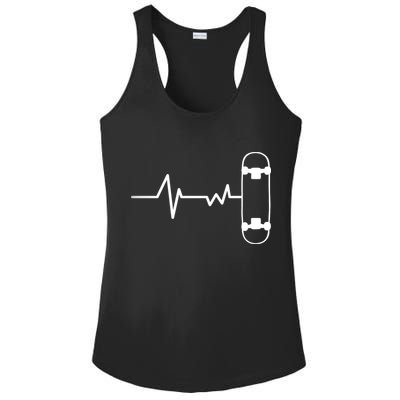 Skateboard Heartbeat Pulse Ladies PosiCharge Competitor Racerback Tank