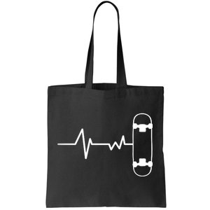 Skateboard Heartbeat Pulse Tote Bag