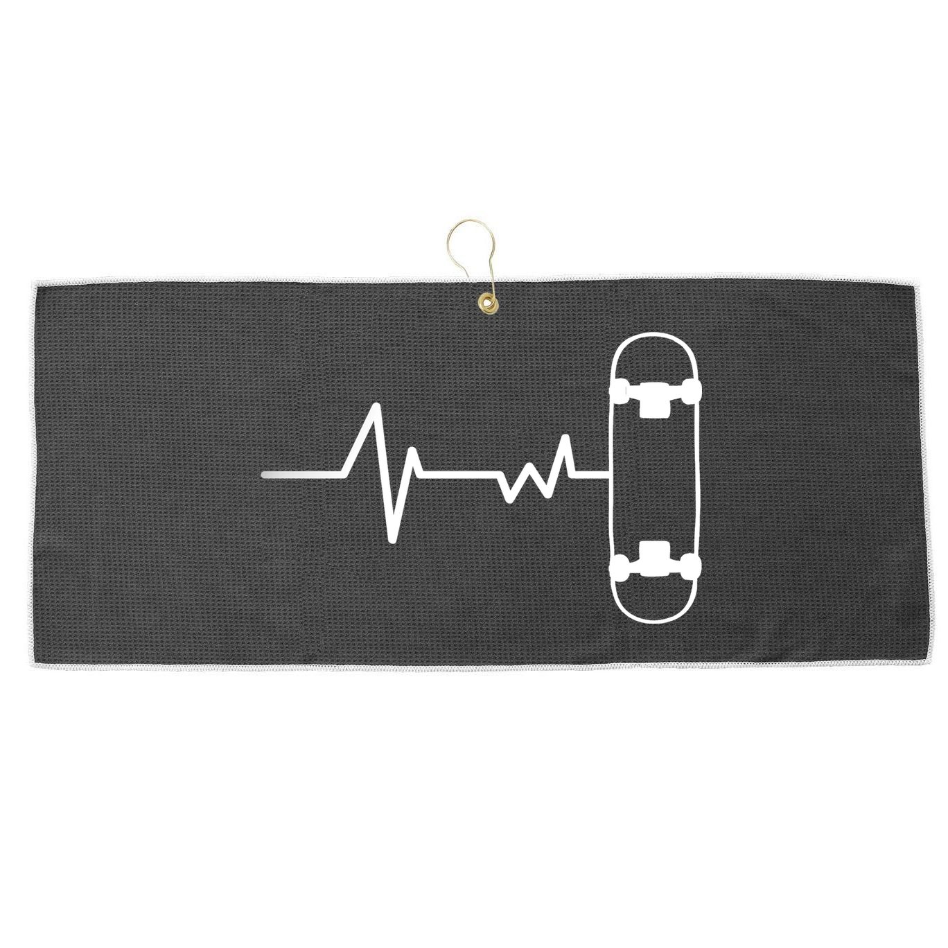 Skateboard Heartbeat Pulse Large Microfiber Waffle Golf Towel