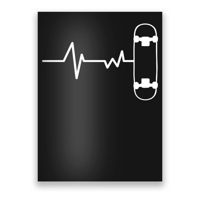 Skateboard Heartbeat Pulse Poster