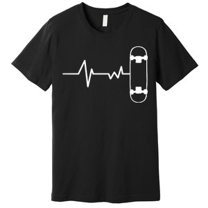 Skateboard Heartbeat Pulse Premium T-Shirt