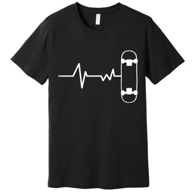 Skateboard Heartbeat Pulse Premium T-Shirt