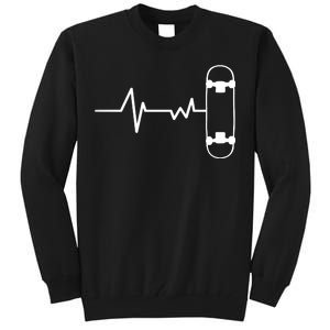 Skateboard Heartbeat Pulse Tall Sweatshirt