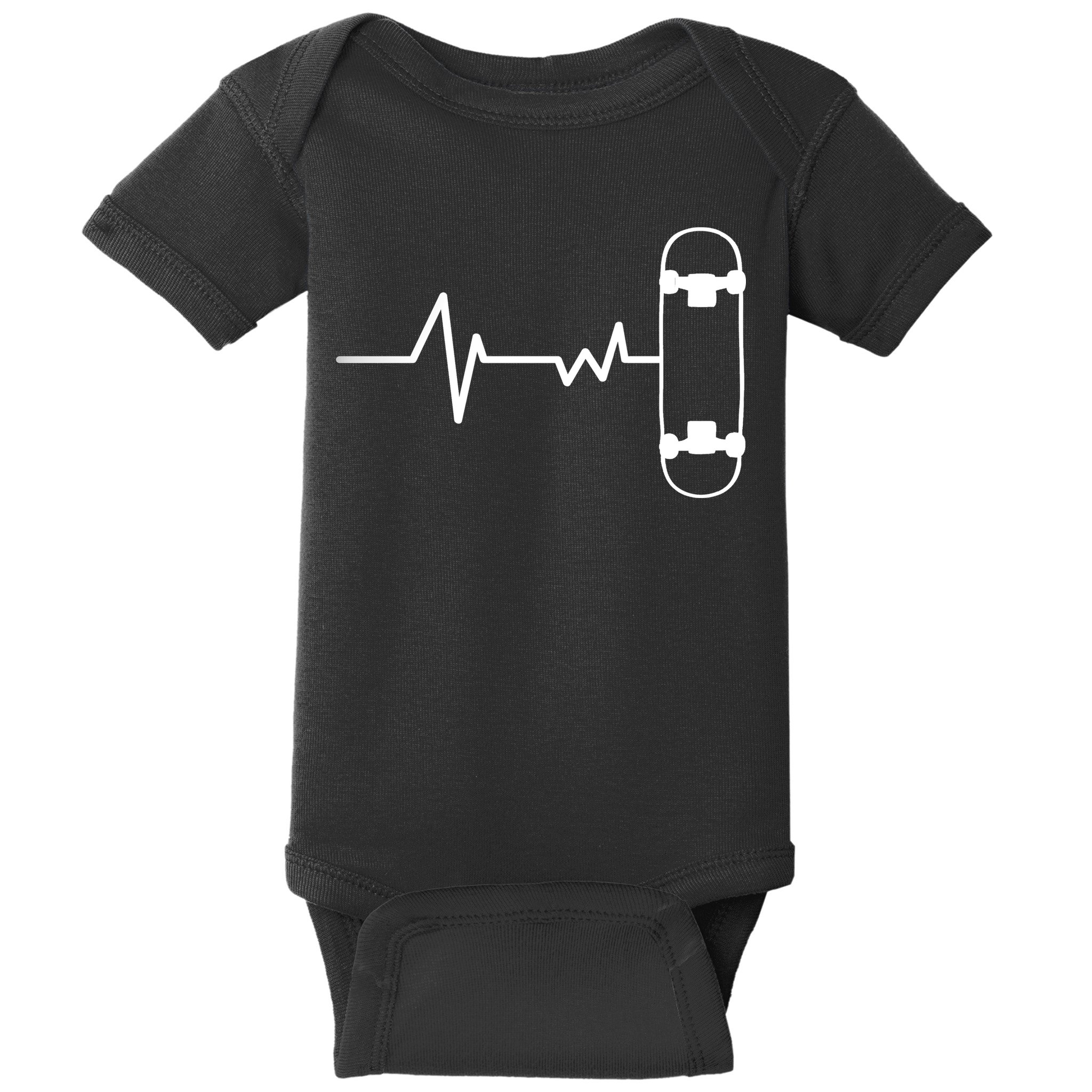 Skateboard Heartbeat Pulse Baby Bodysuit