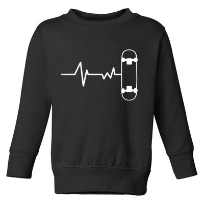 Skateboard Heartbeat Pulse Toddler Sweatshirt