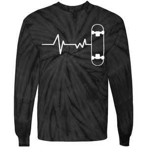 Skateboard Heartbeat Pulse Tie-Dye Long Sleeve Shirt