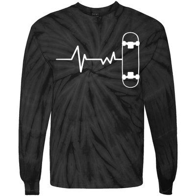 Skateboard Heartbeat Pulse Tie-Dye Long Sleeve Shirt