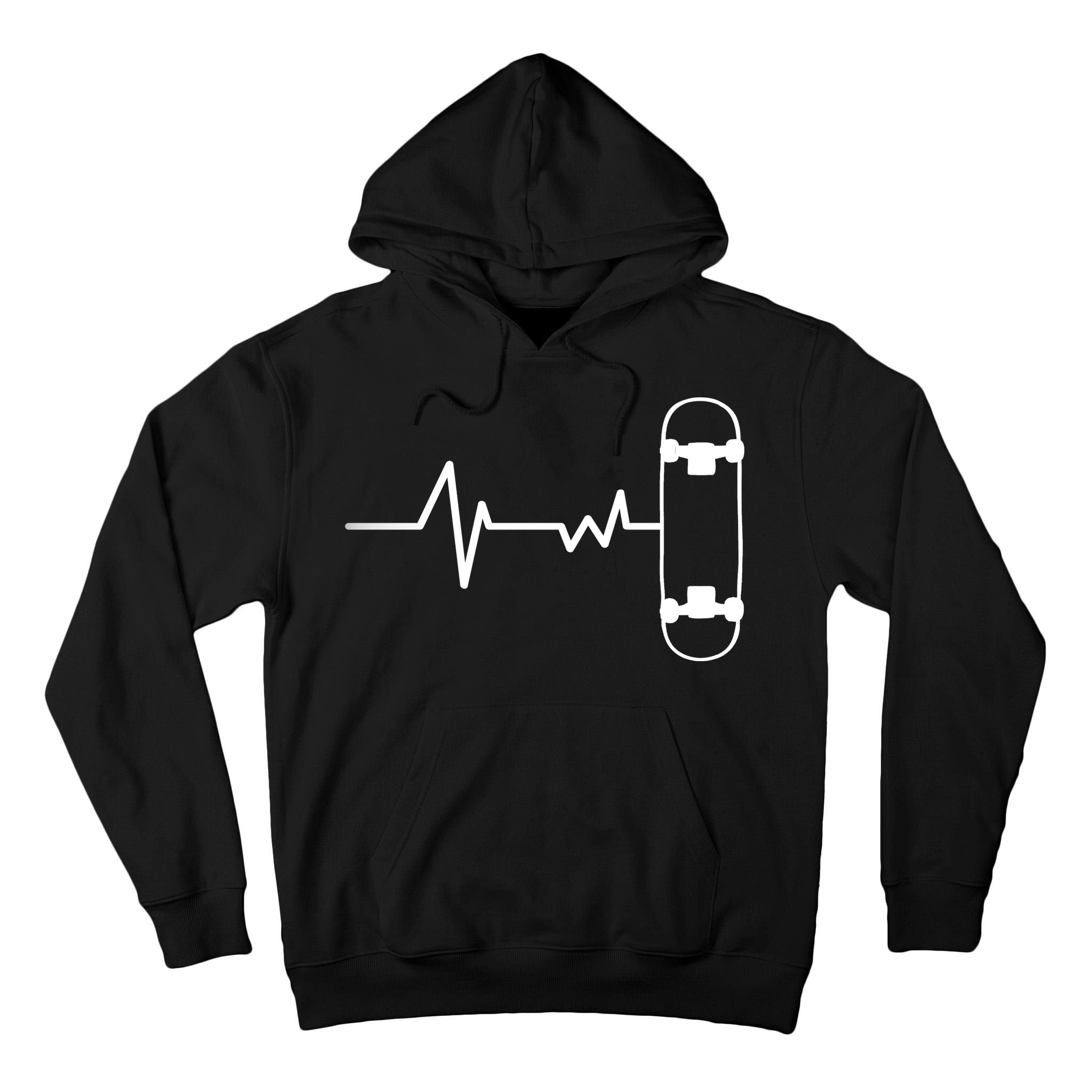 Skateboard Heartbeat Pulse Tall Hoodie