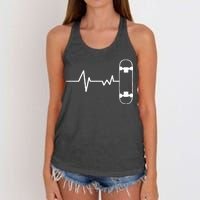 Skateboard Heartbeat Pulse Women's Knotted Racerback Tank