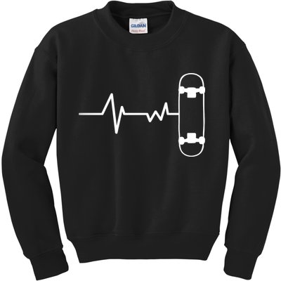 Skateboard Heartbeat Pulse Kids Sweatshirt
