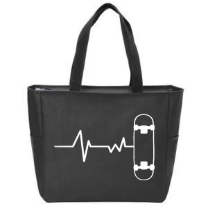 Skateboard Heartbeat Pulse Zip Tote Bag