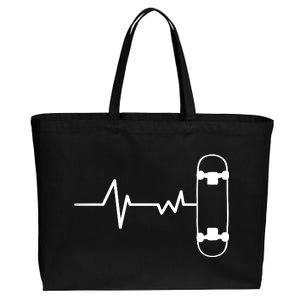 Skateboard Heartbeat Pulse Cotton Canvas Jumbo Tote