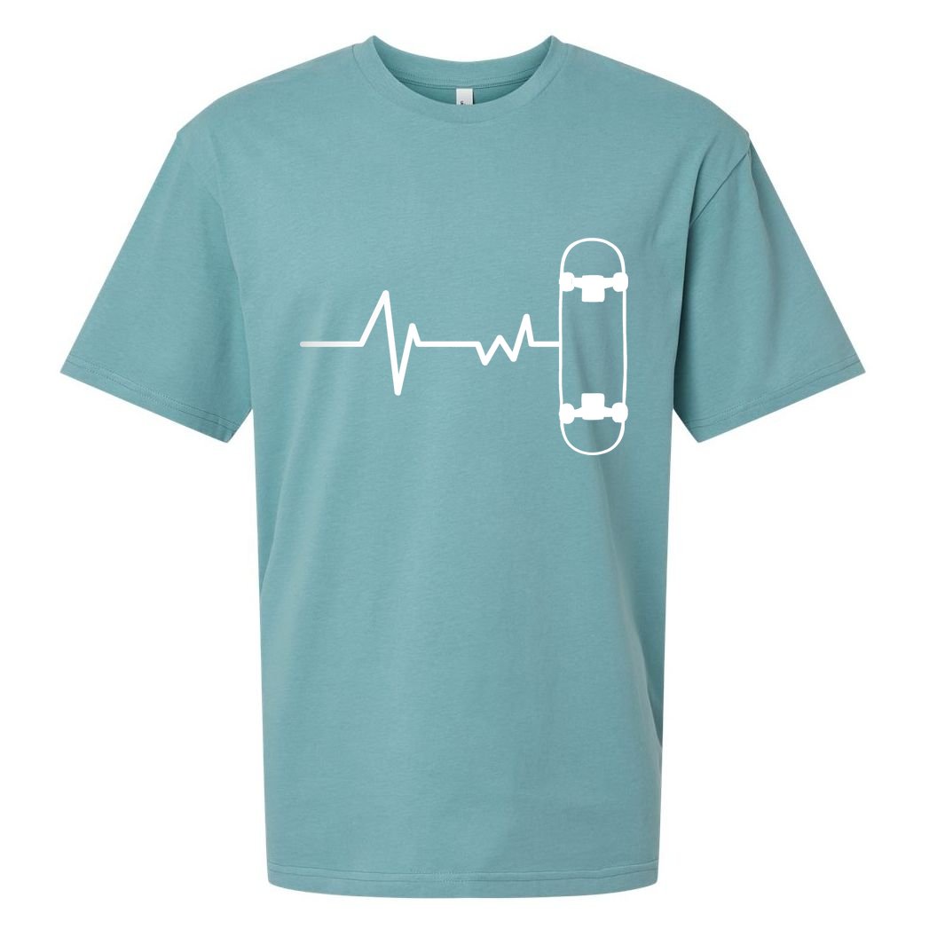 Skateboard Heartbeat Pulse Sueded Cloud Jersey T-Shirt
