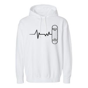 Skateboard Heartbeat Pulse Garment-Dyed Fleece Hoodie