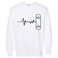 Skateboard Heartbeat Pulse Garment-Dyed Sweatshirt