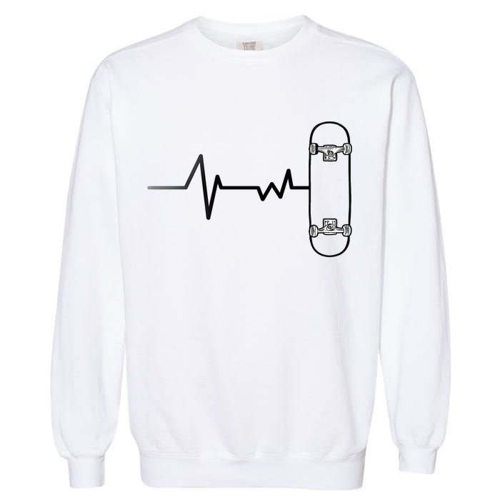 Skateboard Heartbeat Pulse Garment-Dyed Sweatshirt