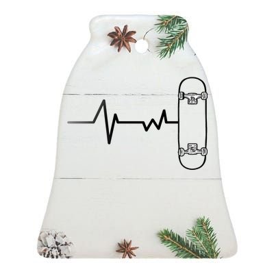 Skateboard Heartbeat Pulse Ceramic Bell Ornament