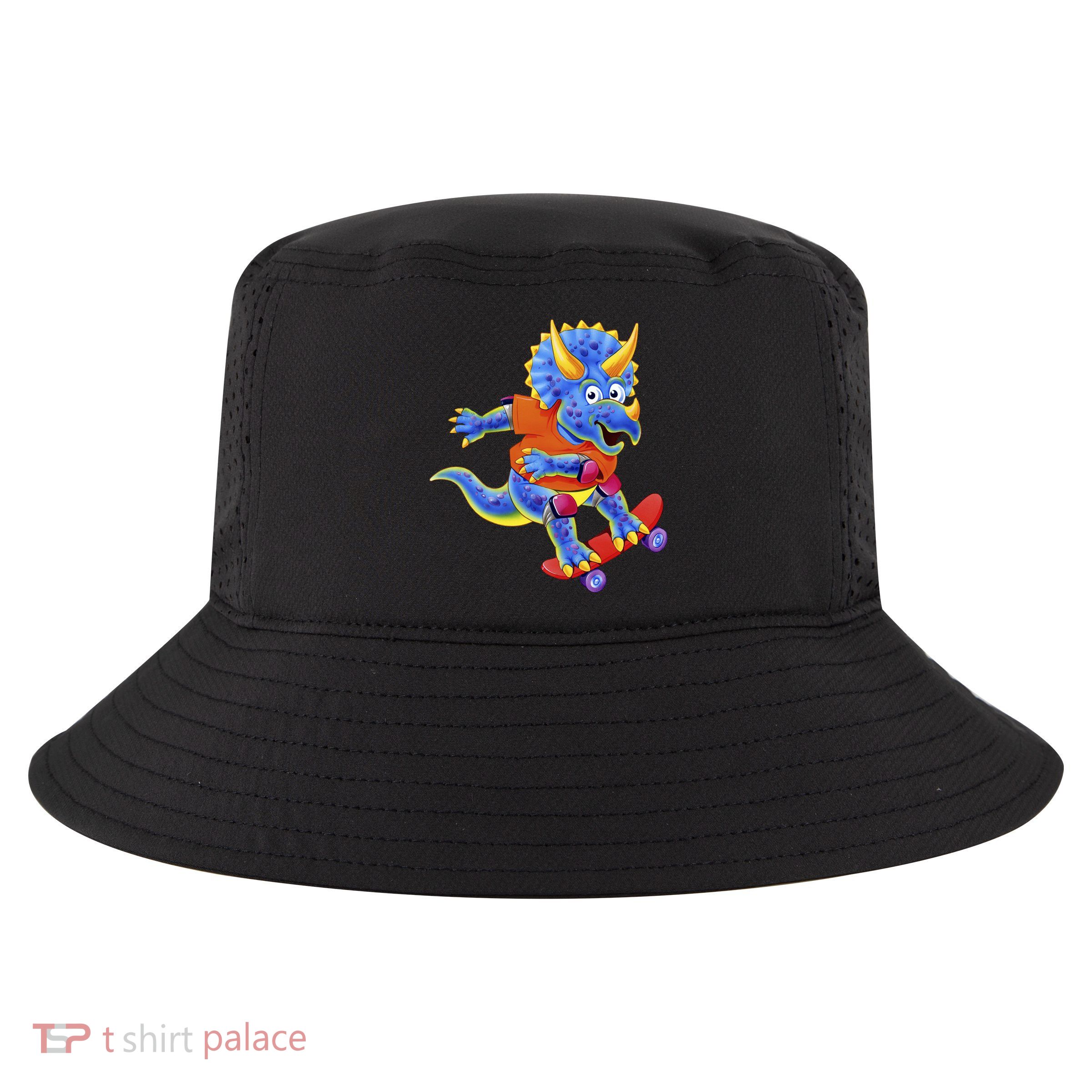 Skateboard Triceratops Cool Comfort Performance Bucket Hat