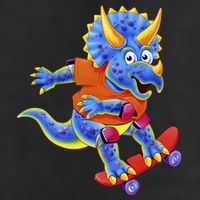 Skateboard Triceratops Cool Comfort Performance Bucket Hat
