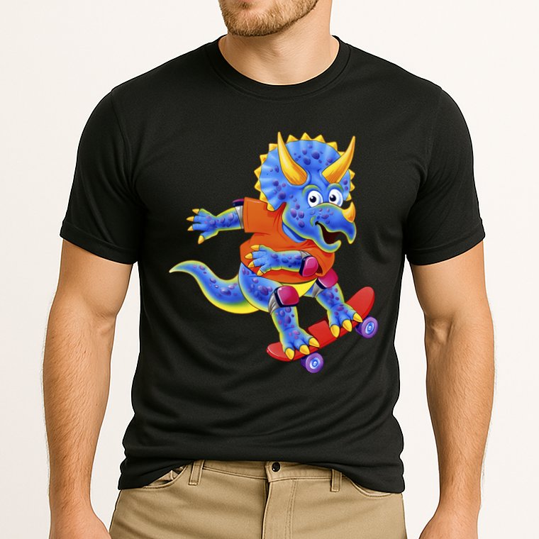Skateboard Triceratops Cooling Performance Crew T-Shirt